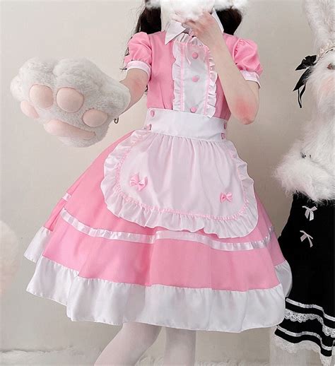 pink maid outfit